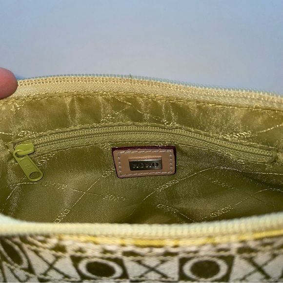 XOXO Y2K lime green tan mini shoulder bag purse inner zipper pocket 90s 2000s - Picture 10 of 12